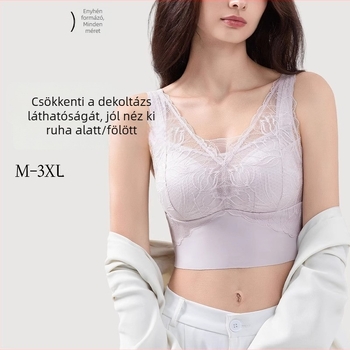 Csipkés, varrat nélküli nylon melltartó hátsó vest-stílusú dizájnnal, lélegző, oldalsó gyűjtés