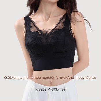 Csipkés, varrat nélküli nylon melltartó hátsó vest-stílusú dizájnnal, lélegző, oldalsó gyűjtés