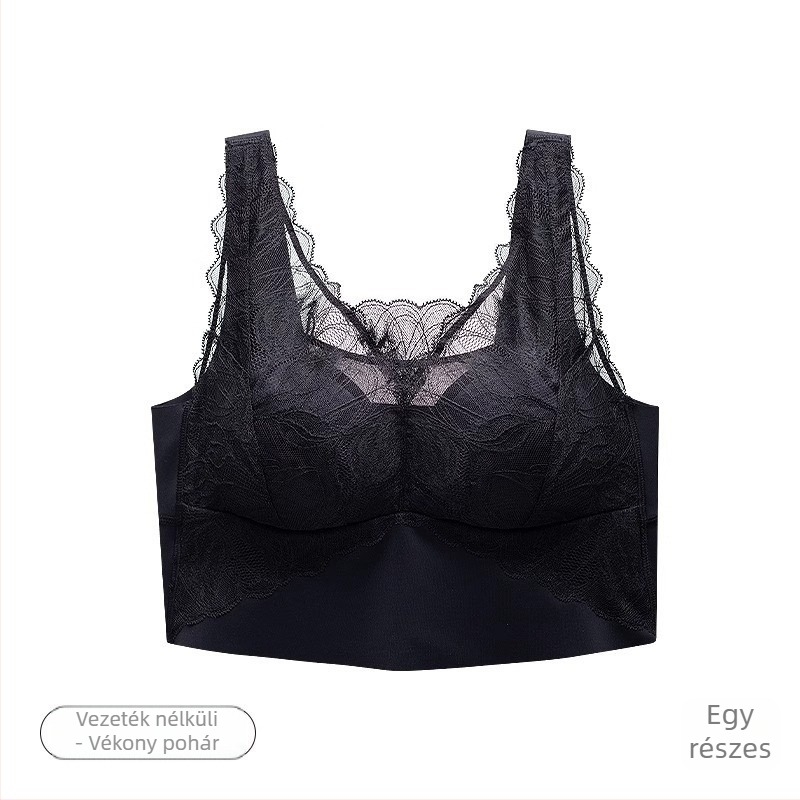 Csipkés, varrat nélküli nylon melltartó hátsó vest-stílusú dizájnnal, lélegző, oldalsó gyűjtés