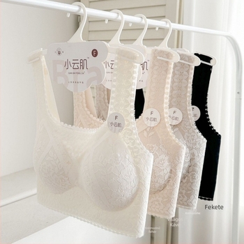 Csipkés, vezeték nélküli Push-Up topp, 3/4-es kosár, vékony formázott kosarak