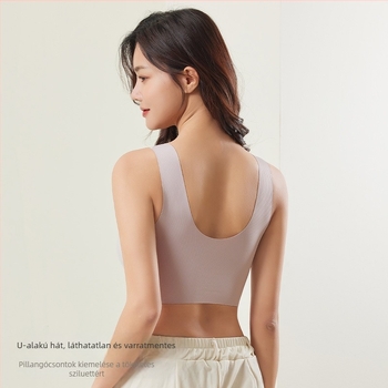 Melltartó nélküli csipkés V-nyakú bralette, jég-selyem anyag, rögzített dupla pántokkal, teljes kosár, ultranagy formázó hab