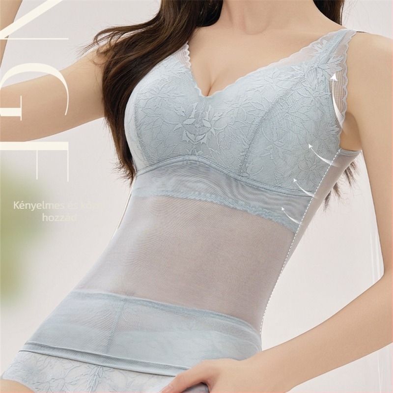 Hálós alakformáló felső pamut bélésével, 3/4-es latex cups, rögzített dupla vállpántok