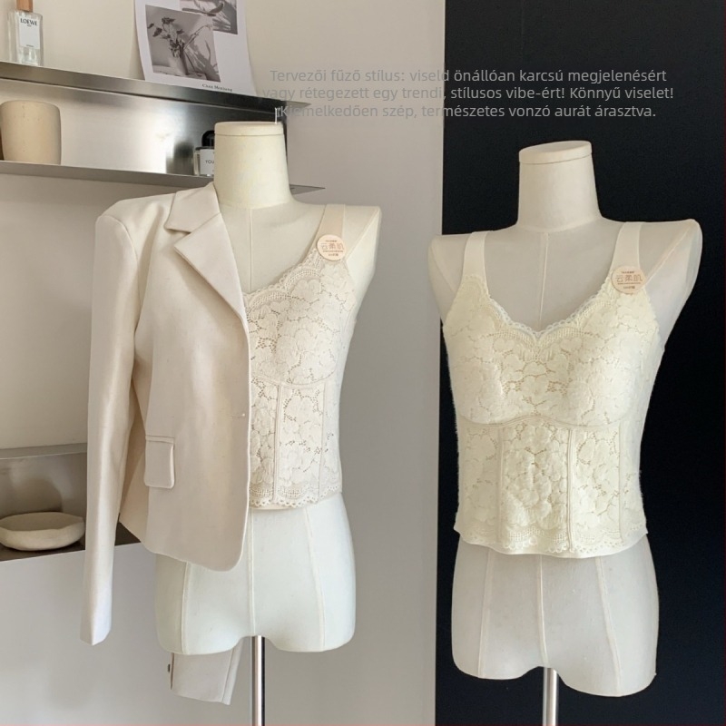 Csipkés topp beépített melltartó párnákkal és belső béléssel, teljes kosár, közepes formájú kosár, anyag: nejlon-dantel, légáteresztő