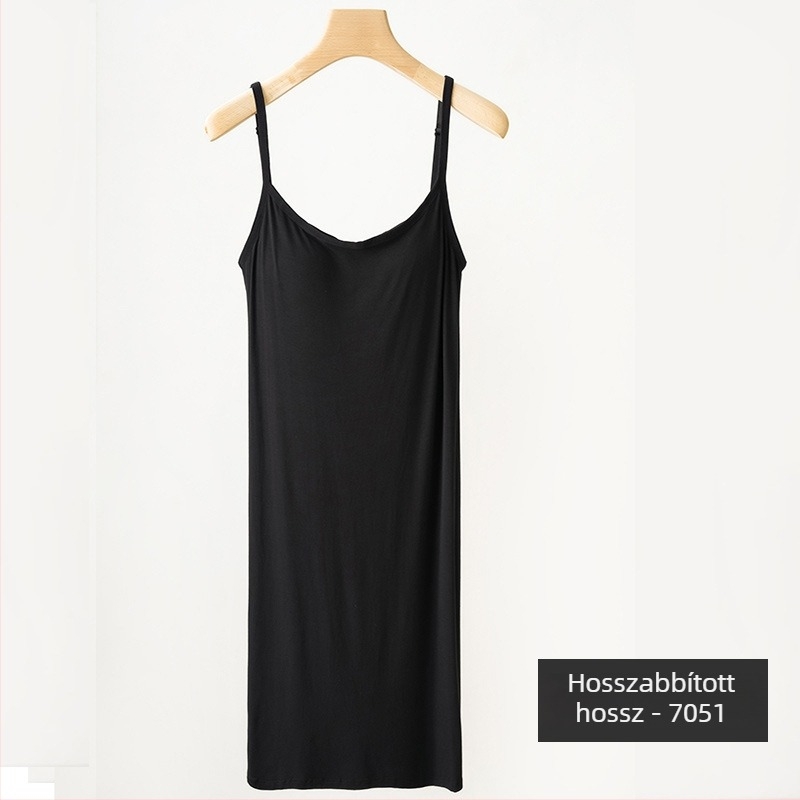 Szoptatós kismama maxi ruha beépített melltámasz és cami-top, ujjatlan, kerek nyakú, hosszú, laza szabás