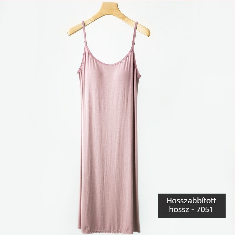 Szoptatós kismama maxi ruha beépített melltámasz és cami-top, ujjatlan, kerek nyakú, hosszú, laza szabás