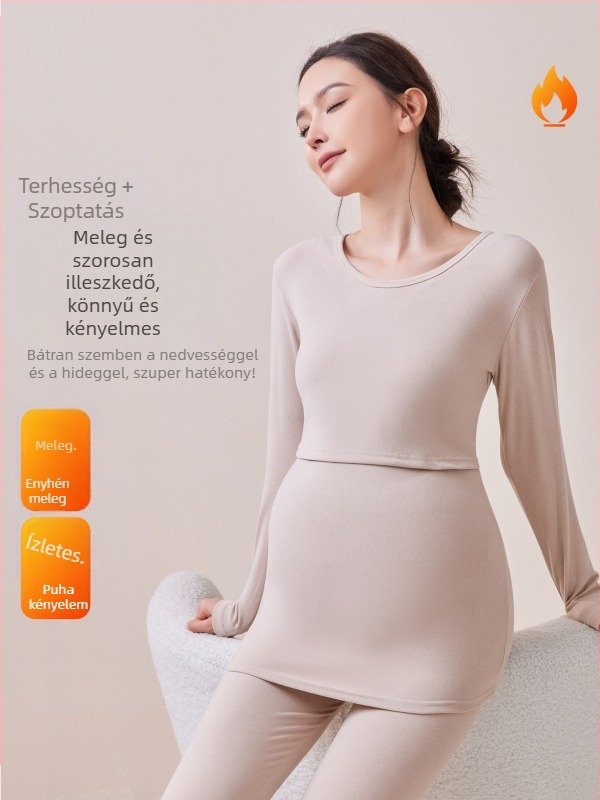 An tianyi Maternity termikus készlet, hosszú ujjú, szoptatási nyílás, poliészter 80–90%, őszi-téli 2025