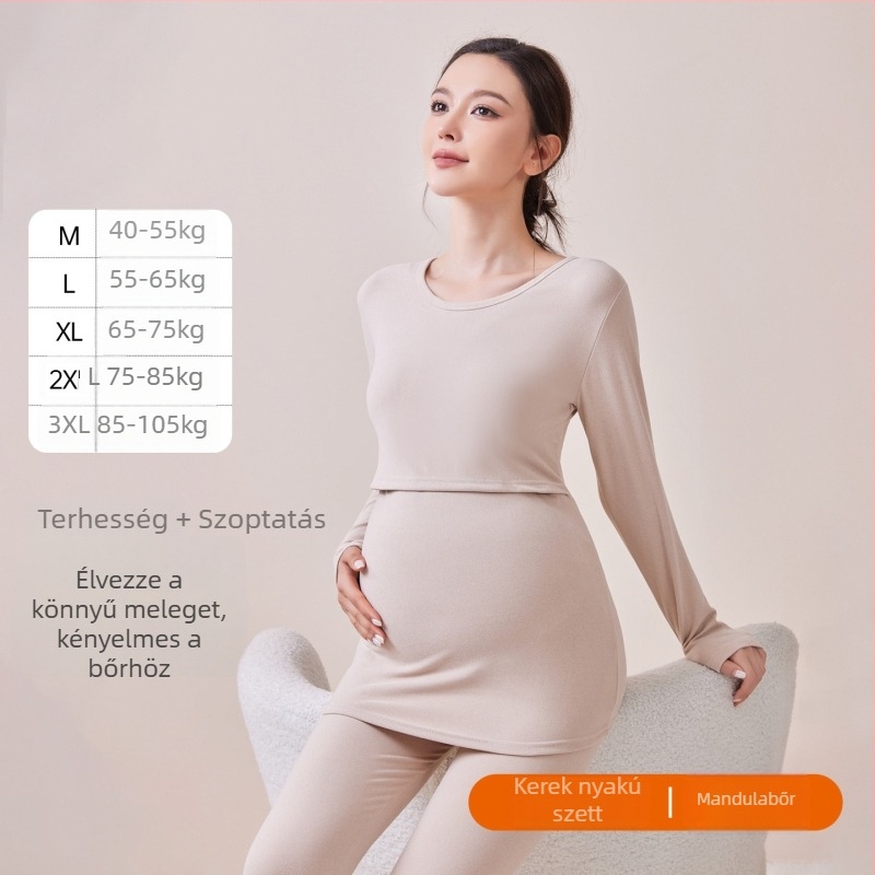 An tianyi Maternity termikus készlet, hosszú ujjú, szoptatási nyílás, poliészter 80–90%, őszi-téli 2025