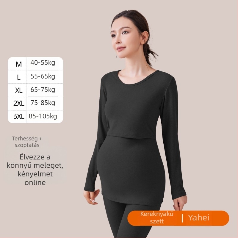 An tianyi Maternity termikus készlet, hosszú ujjú, szoptatási nyílás, poliészter 80–90%, őszi-téli 2025