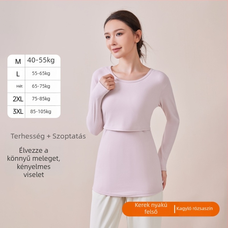 An tianyi Maternity termikus készlet, hosszú ujjú, szoptatási nyílás, poliészter 80–90%, őszi-téli 2025