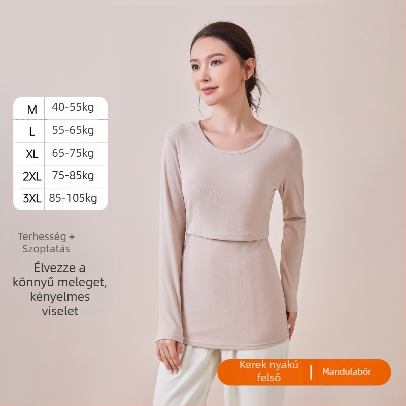 An tianyi Maternity termikus készlet, hosszú ujjú, szoptatási nyílás, poliészter 80–90%, őszi-téli 2025