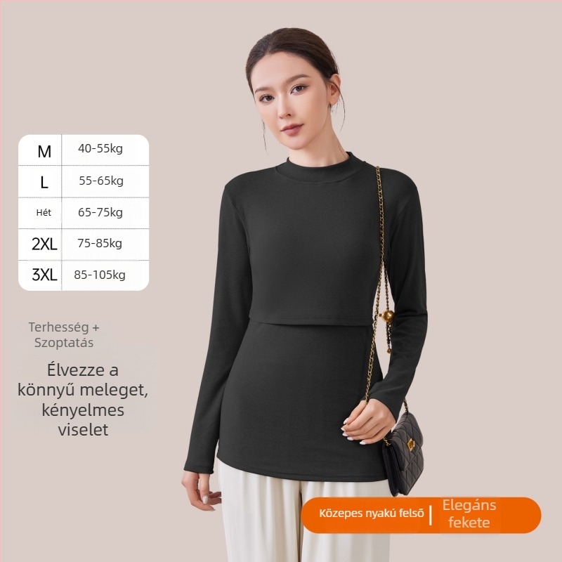 An tianyi Maternity termikus készlet, hosszú ujjú, szoptatási nyílás, poliészter 80–90%, őszi-téli 2025