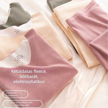 Anyasági termosz alapréteg szett etetéshez — őszi-téli felső és nadrág, kationos poliészter, 181–200 g/m², kerek nyak, hosszú ujj