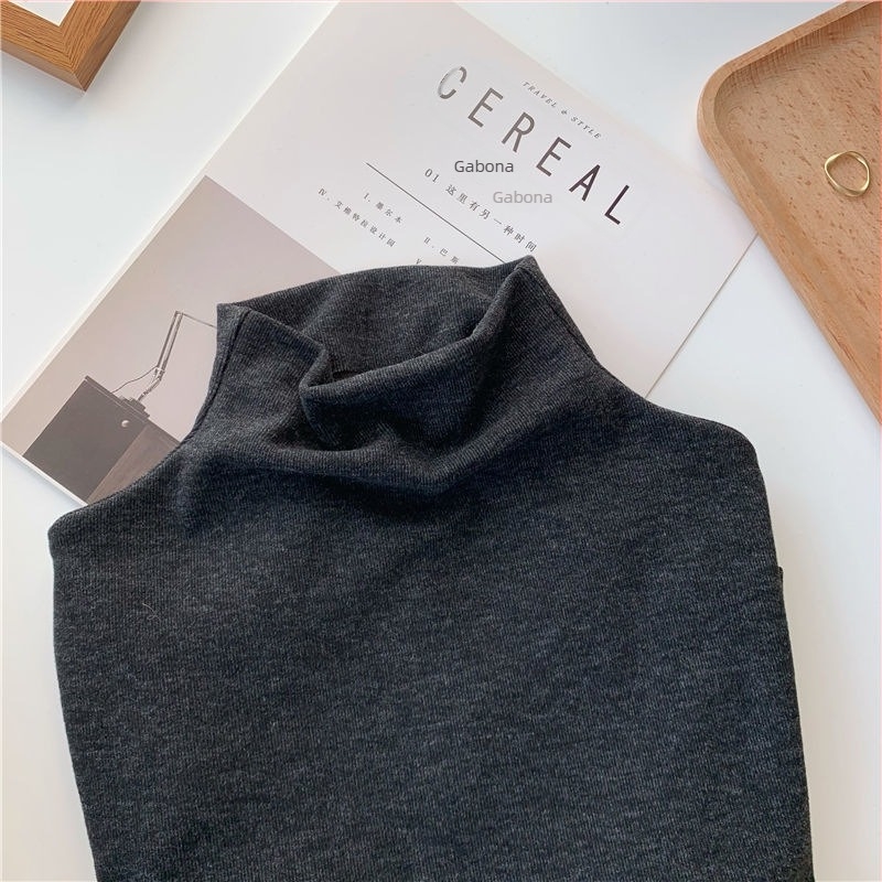 Hosszú ujjú top Sheep velvet anyagból, pulóver stílus, egyszerű fazon, fél-nyakú gallér, karcsú szabás