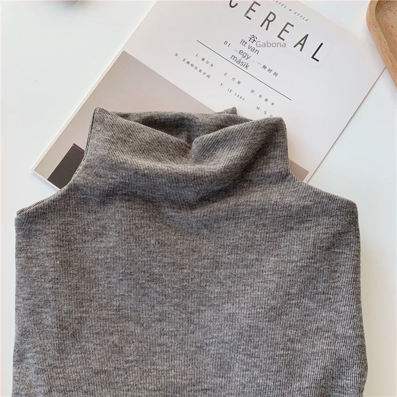 Hosszú ujjú top Sheep velvet anyagból, pulóver stílus, egyszerű fazon, fél-nyakú gallér, karcsú szabás