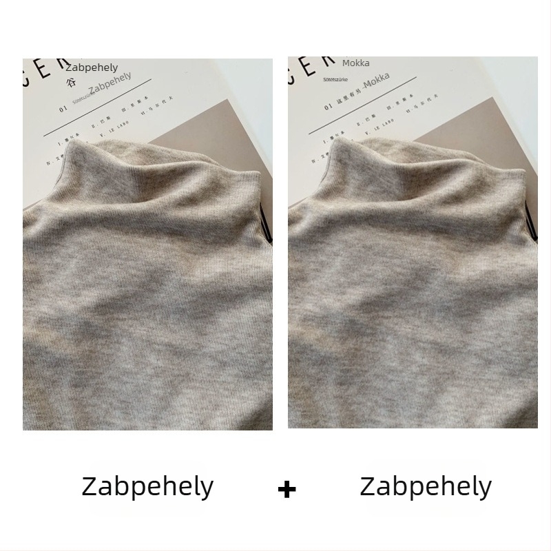 Hosszú ujjú top Sheep velvet anyagból, pulóver stílus, egyszerű fazon, fél-nyakú gallér, karcsú szabás