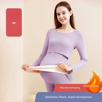 Szülés utáni szoptatós felső szett – ujjatlan, őszi-téli, fleece belső, fő anyag: nylon 80–90%, plus méret, japán-koreai laza stílus