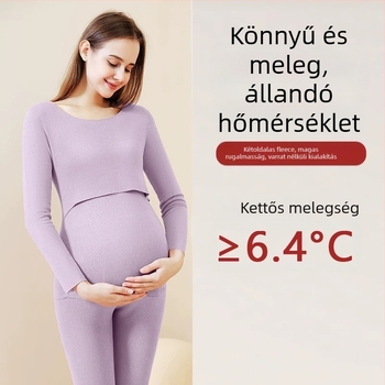 Szülés utáni szoptatós felső szett – ujjatlan, őszi-téli, fleece belső, fő anyag: nylon 80–90%, plus méret, japán-koreai laza stílus