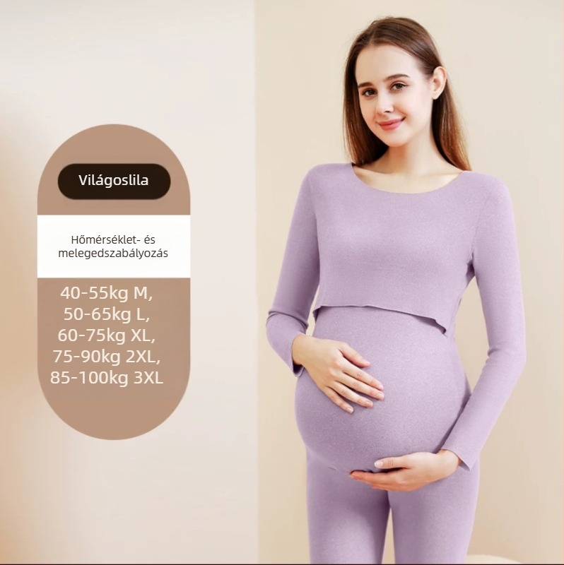 Szülés utáni szoptatós felső szett – ujjatlan, őszi-téli, fleece belső, fő anyag: nylon 80–90%, plus méret, japán-koreai laza stílus