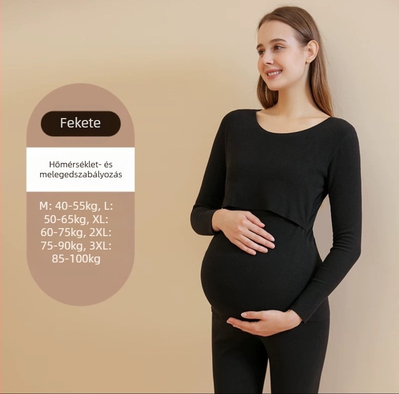 Szülés utáni szoptatós felső szett – ujjatlan, őszi-téli, fleece belső, fő anyag: nylon 80–90%, plus méret, japán-koreai laza stílus