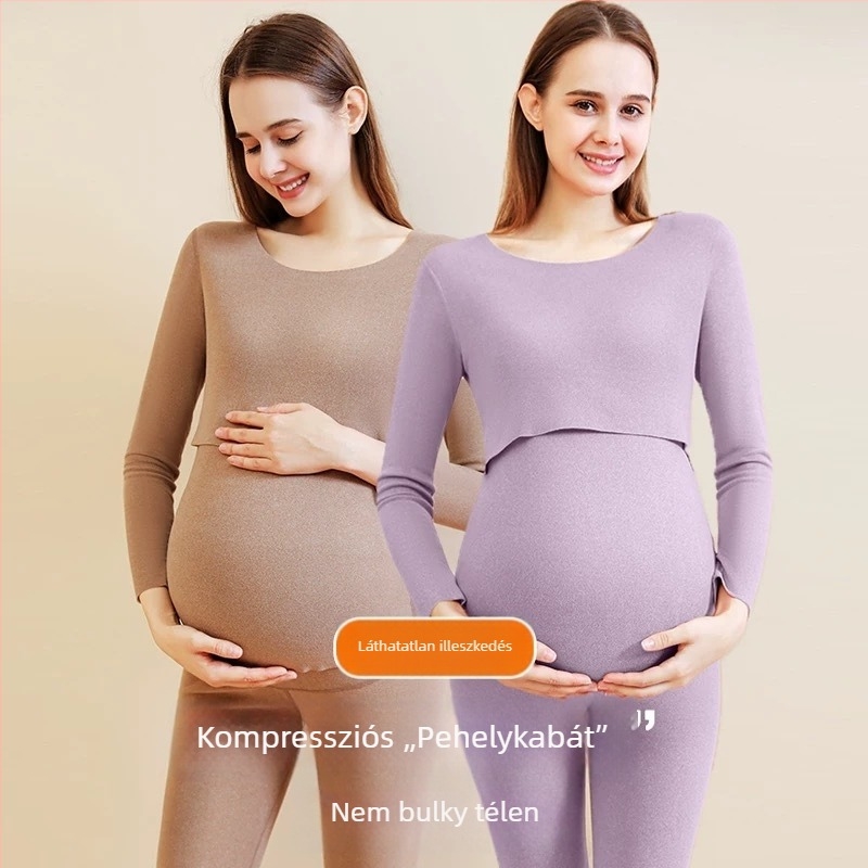 Szülés utáni szoptatós felső szett – ujjatlan, őszi-téli, fleece belső, fő anyag: nylon 80–90%, plus méret, japán-koreai laza stílus