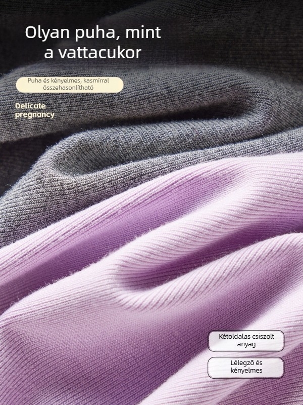 Kismama felső fleece béleléssel, magas nyakú, tavasz–őszre, viszkóz alapanyagból, hosszú ujjú, karcsúsított szabás