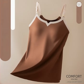 Hűsítő UV-védett szoptatós camiszol, merevítő nélküli, előre nyíló záródás, terhes és szoptató, hosszú és vékony, nylon