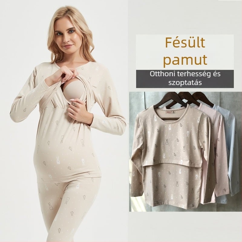 Kismama és szoptató pulóver, 95% pamut, vast anyag 201–250 g/m2, belső viselés terhesség és postpartumhoz, téli–tavaszi–ősszi viseletre