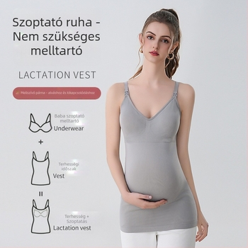 Nylon kismama szoptatós top, seamless, egy darabos, V-nyakú, 90–95% nylon, anyagvastagság 181–200 g/m²