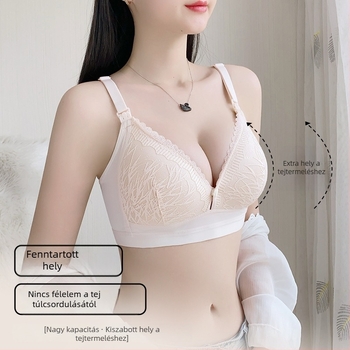 Csipjés szoptatós melltartó push-up hatással, anti-sag dizájnnal; vékony, formázott kosarak; külső nylon, belső pamut; minden terhességi és szoptatási fázishoz.