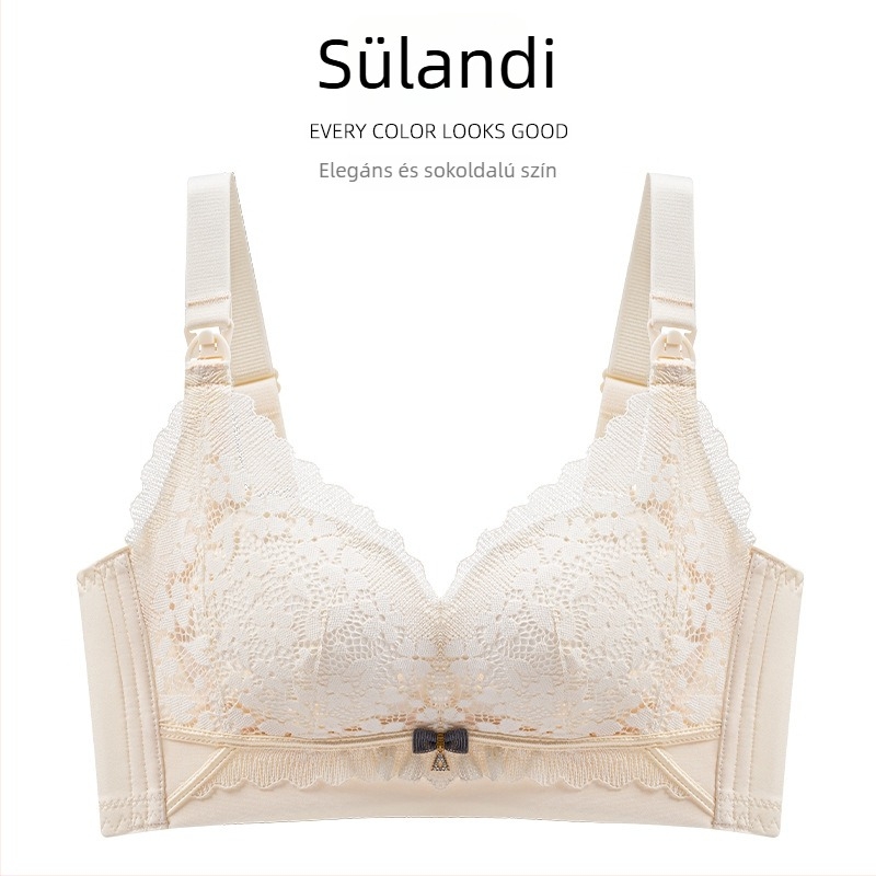 Posztpartum szoptatós melltartó elülső csattal záródó, anti-süllyedés, vékony formázott kosár, levehető dupla vállpántok