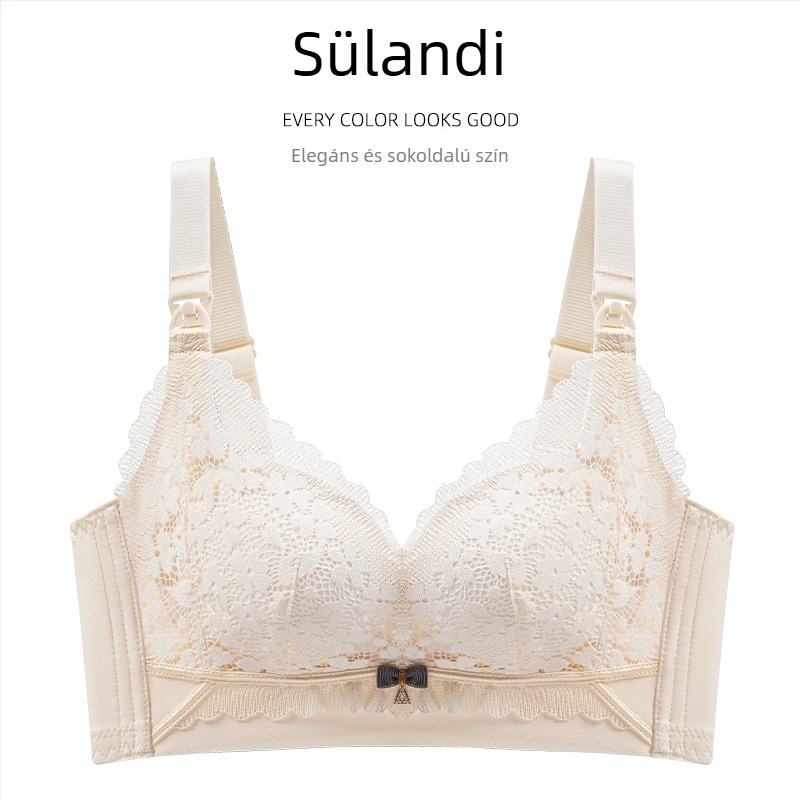 Posztpartum szoptatós melltartó elülső csattal záródó, anti-süllyedés, vékony formázott kosár, levehető dupla vállpántok