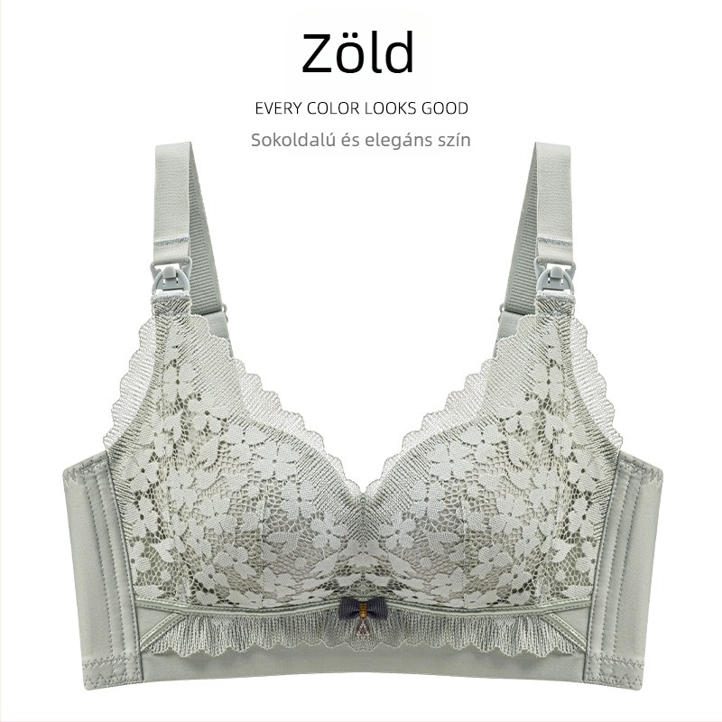 Posztpartum szoptatós melltartó elülső csattal záródó, anti-süllyedés, vékony formázott kosár, levehető dupla vállpántok