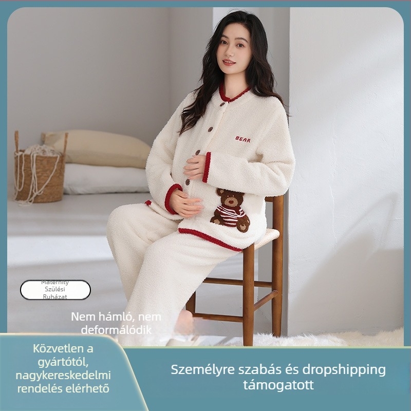 Anyatejes alvóruha szett – Half-Side Rib anyag, vastagság 201–250 g/m², hosszú ujjú felső és hosszú nadrág