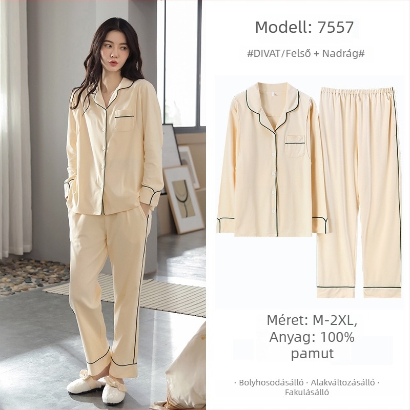 100% pamut kismama- és szoptatós pizsama, A osztályú, teljes pamut, ősz-téli és tavasz-ősz szezonokra, plusz méret