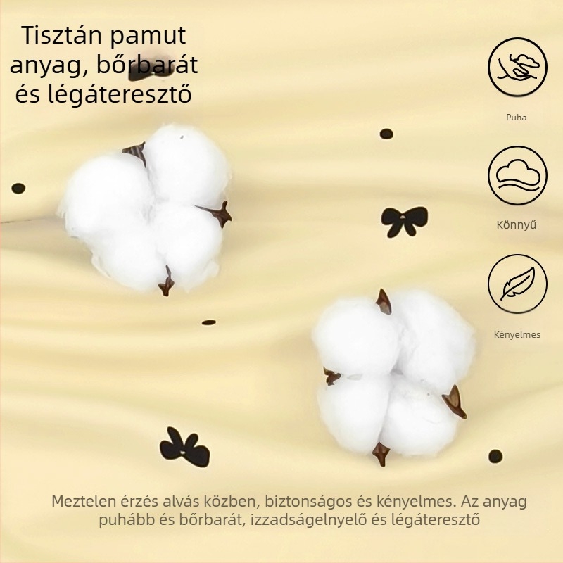 Anyasági pizsama mellpárnával — A osztályú anya-baba minőség, 100% pamut, őszi-téli postpartum szoptatós hálóing