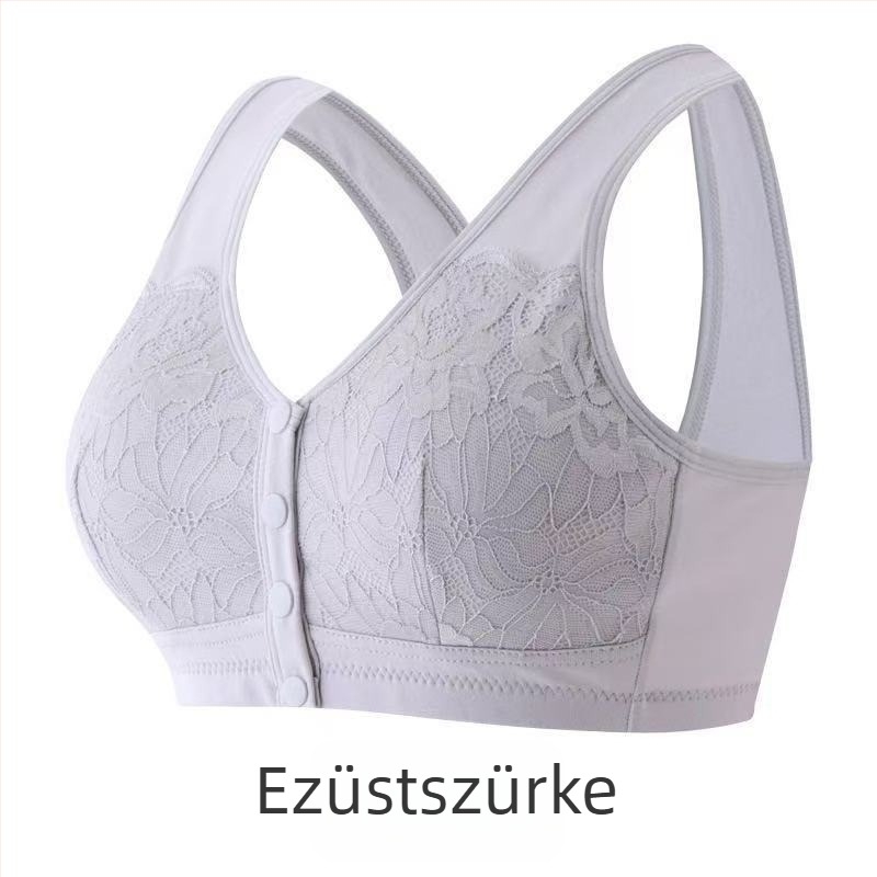 Csipkés melltartó elől záródással, drót nélküli, teljes kosár, szoptatós anyáknak