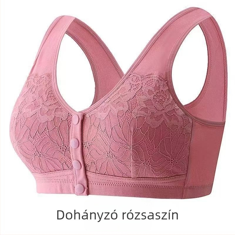 Csipkés melltartó elől záródással, drót nélküli, teljes kosár, szoptatós anyáknak
