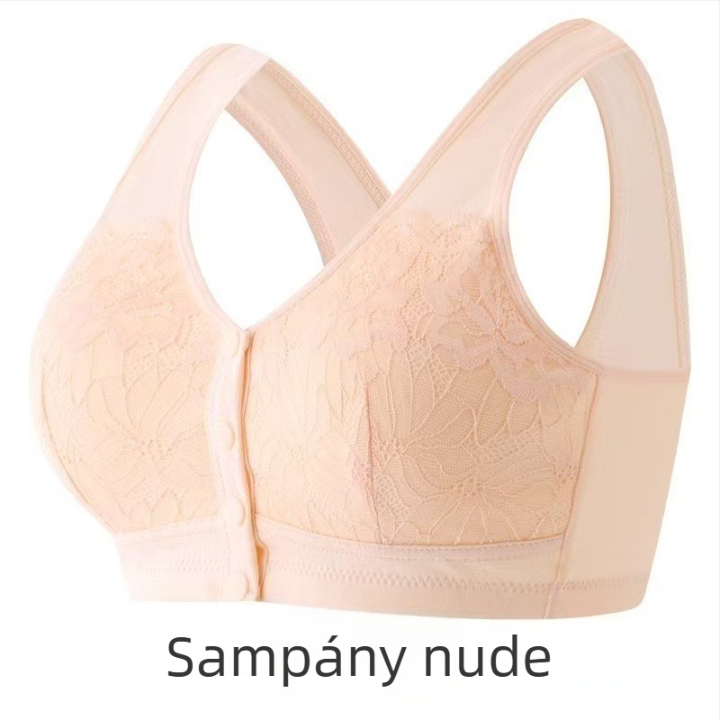 Csipkés melltartó elől záródással, drót nélküli, teljes kosár, szoptatós anyáknak