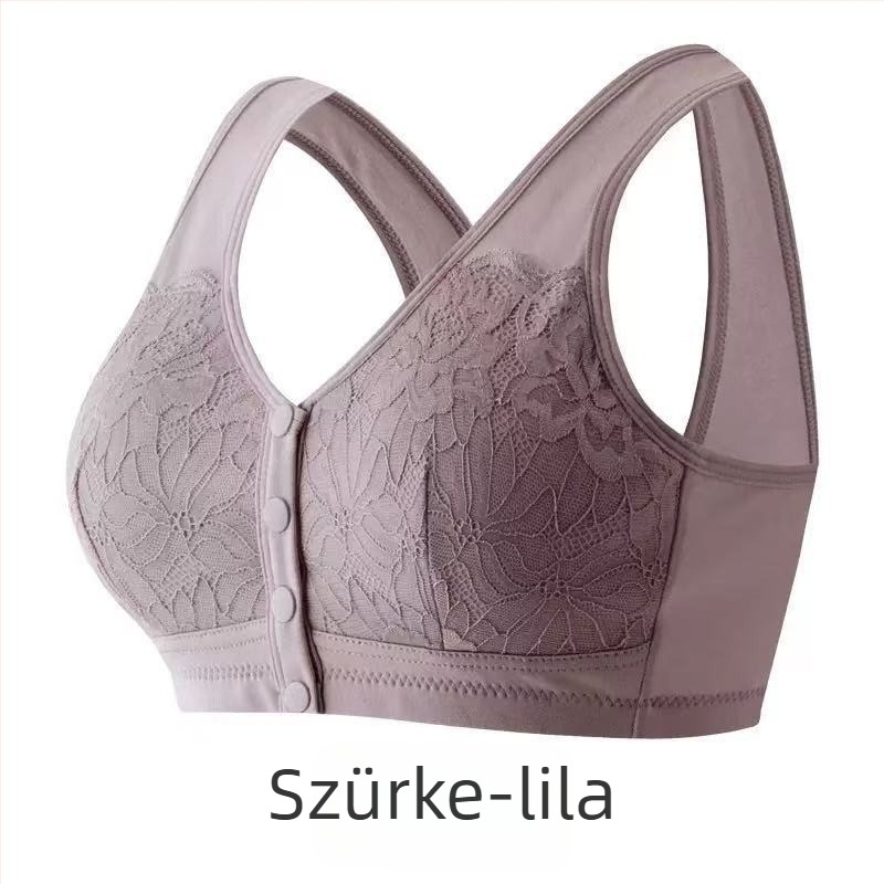 Csipkés melltartó elől záródással, drót nélküli, teljes kosár, szoptatós anyáknak