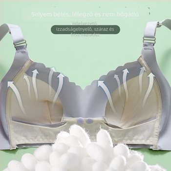 Anyasági melltartó szoptatáshoz vékony formázott kosarakkal, csipkével, merevítő nélkül, hátul négy soros záródással, szoptatáshoz