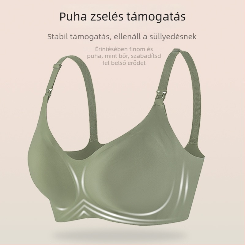 Szoptatós melltartó leválasztható dupla vállpántokkal, vékony formázott kosarak, hátul négy sor kapocs, nejlon anyag