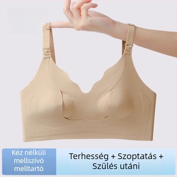 Női szoptatós melltartó, kettős használat: pumpálás kéz nélkül és szoptatás, varrat nélküli, állítható pántok, acélgyűrű nélkül, új modell, támogat és formáz