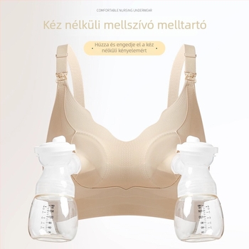 Női szoptatós melltartó, kettős használat: pumpálás kéz nélkül és szoptatás, varrat nélküli, állítható pántok, acélgyűrű nélkül, új modell, támogat és formáz