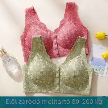 Plusz méretű szoptatós melltartó előre záródással, csipével, pánt nélküli, kényelmes drót nélküli modell nőknek