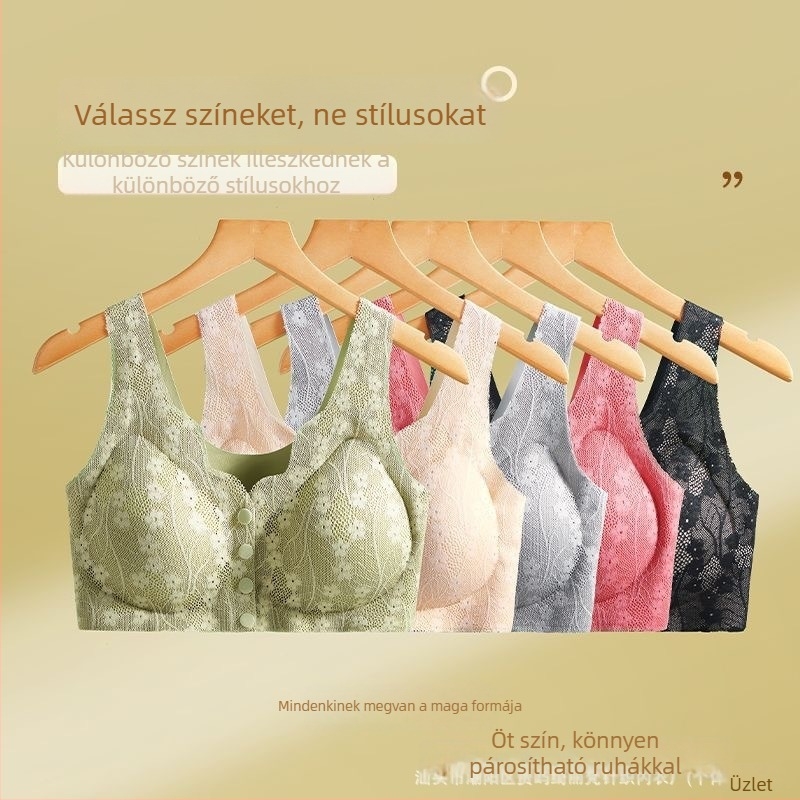 Plusz méretű szoptatós melltartó előre záródással, csipével, pánt nélküli, kényelmes drót nélküli modell nőknek