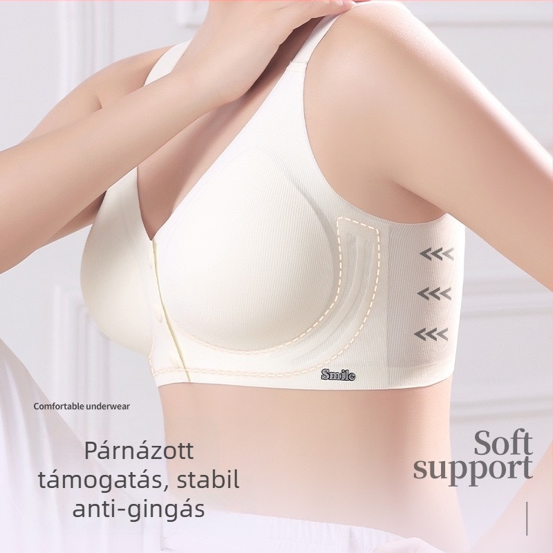 Elöl nyíló szoptatós melltartó terhes nőknek, vezeték nélküli, légáteresztő, anti-esés, vékony kosár