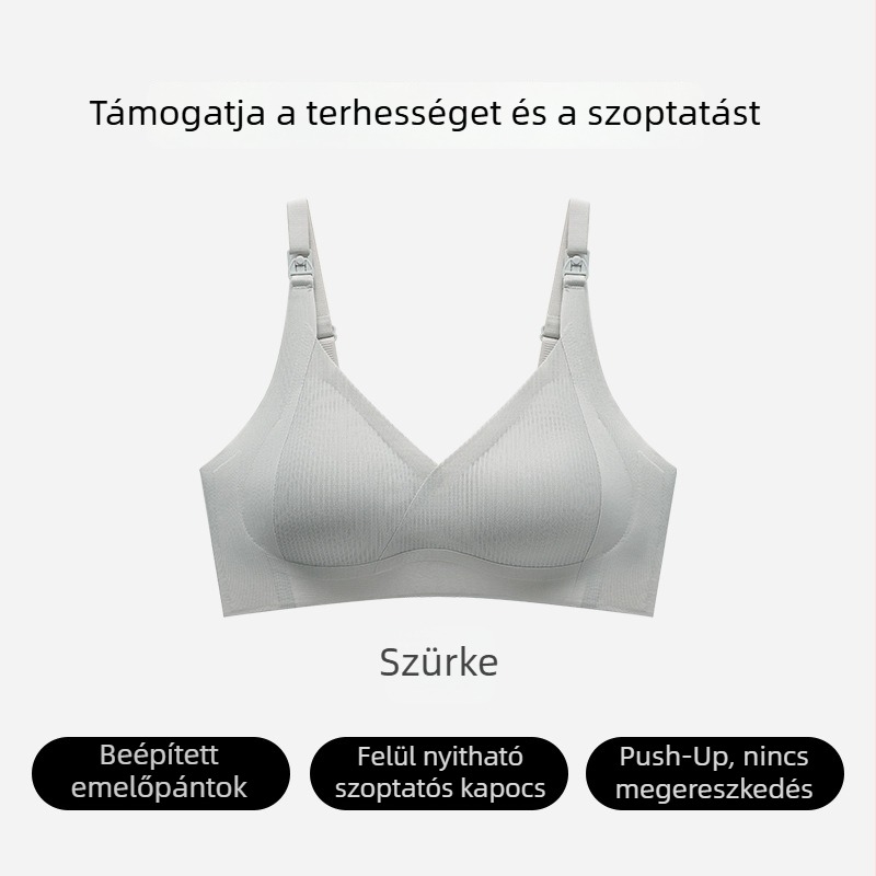 881 Szoptatós melltartó: lift és anti-nyúlás támogatás, elölről nyitható csat, posztpartum alváskényelem, mellformázás