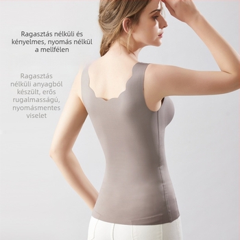 Szoptatós felső V-nyakkal, ujjatlan, nylon-spandex anyagból, szoros szabás, középhosszú, szoptatási nyílás