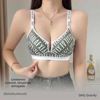 Szoptatós melltartó mintával, acélgyűrű nélküli, ultra vékony formázott kosarak, fix vállpántok