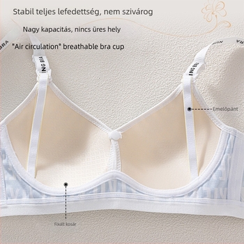 Szoptatós melltartó mintával, acélgyűrű nélküli, ultra vékony formázott kosarak, fix vállpántok